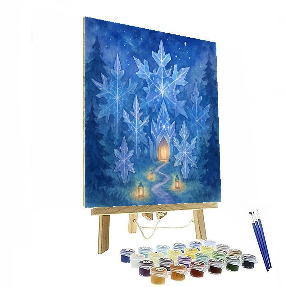 Snow Crystal Star Observatory Glade paint by number