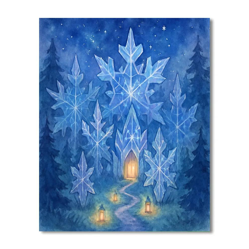 Snow Crystal Star Observatory Glade paint by number