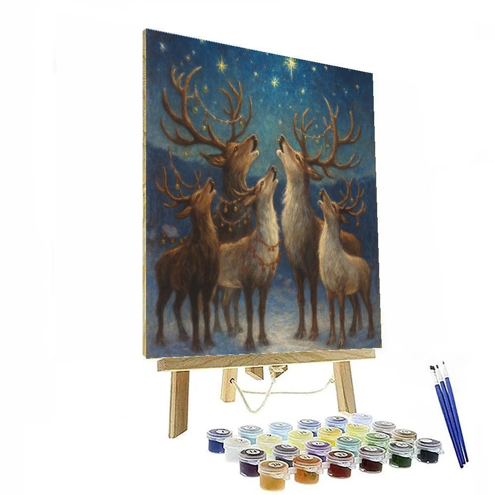 Celestial Caroling Reindeer paint by numbers