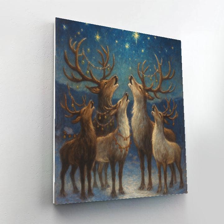 Celestial Caroling Reindeer paint by numbers