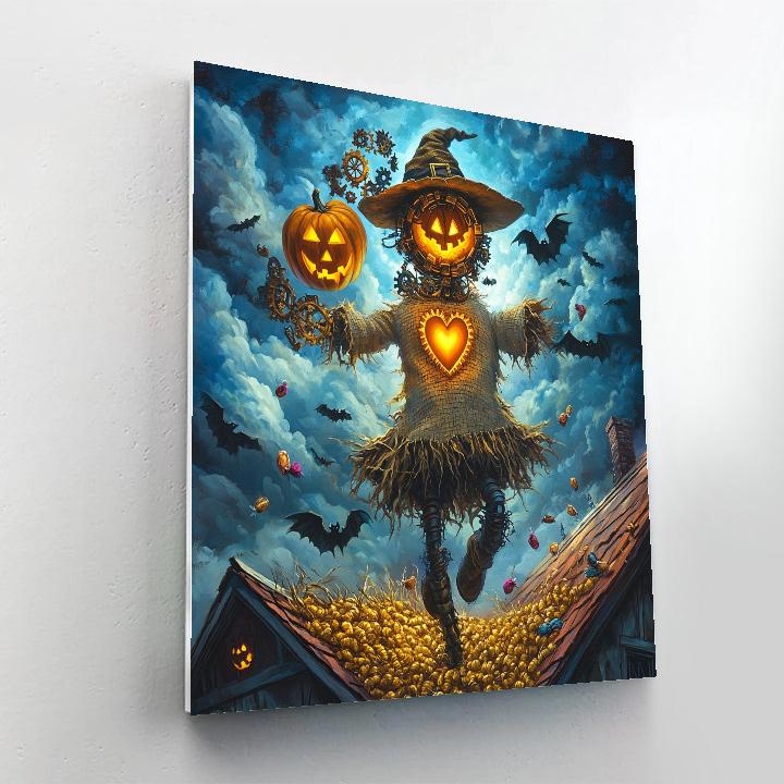 Haunted Clockwork Scarecrow DIY paint by numbers
