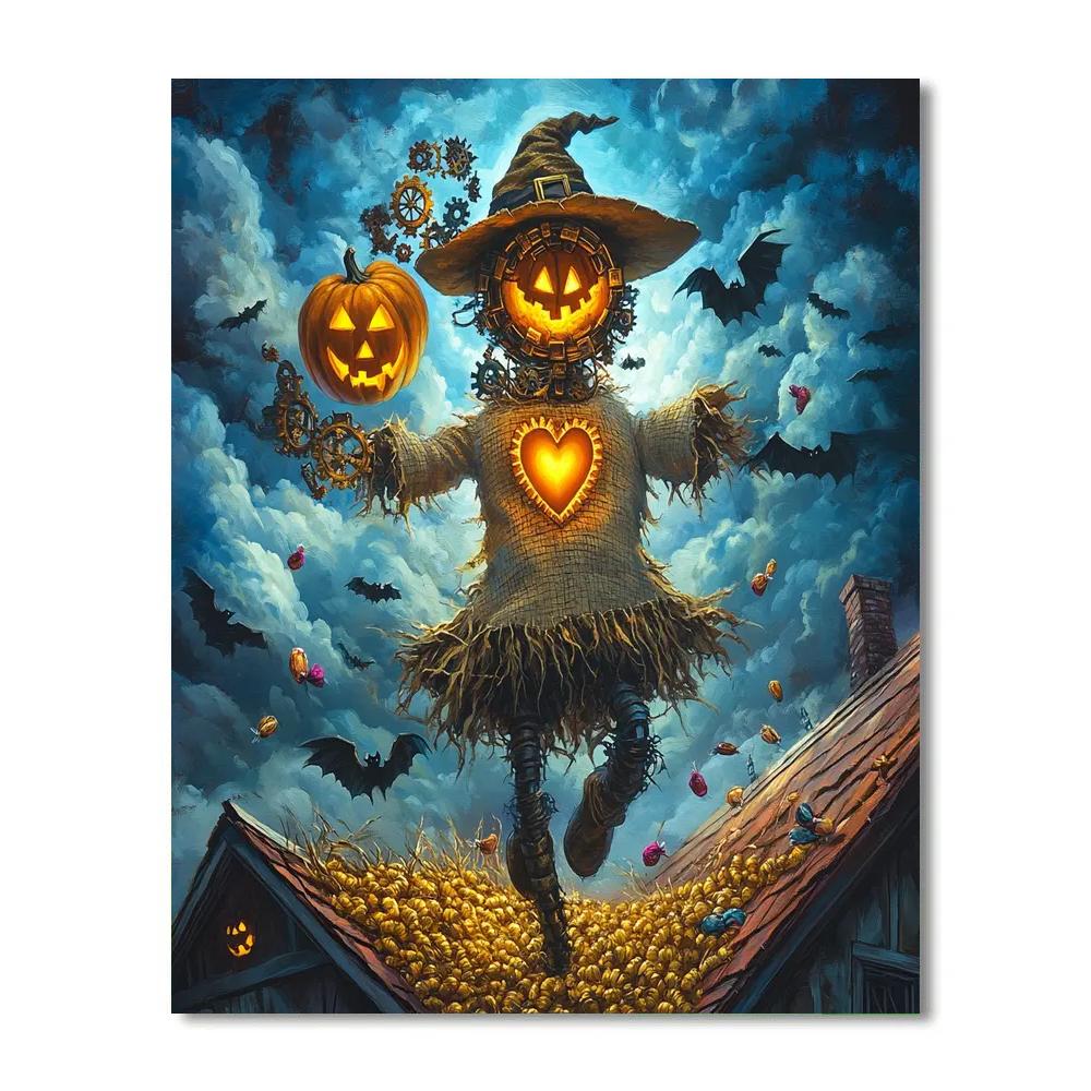 Haunted Clockwork Scarecrow DIY paint by numbers