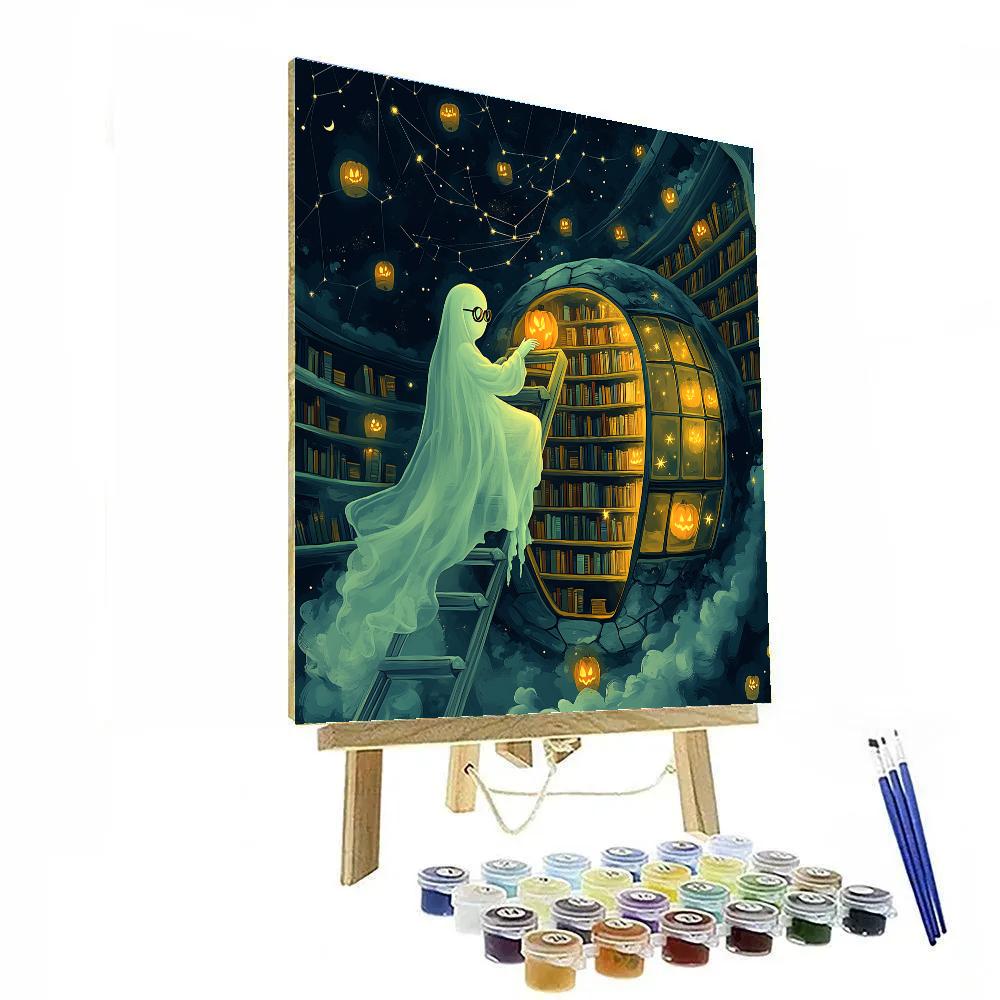 Library Of Halloween Whispering Lanterns Paint by numbers art