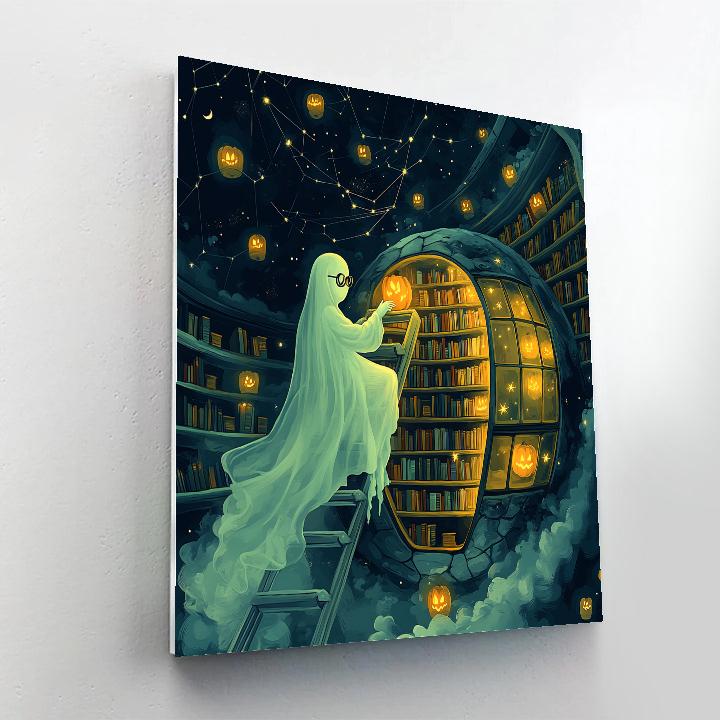Library Of Halloween Whispering Lanterns Paint by numbers art