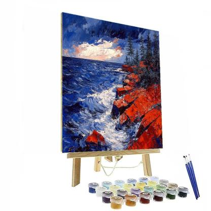 Arthur Lismer Inspired Sgraffito Gale Over Granite Narrows Painting by numbers kit