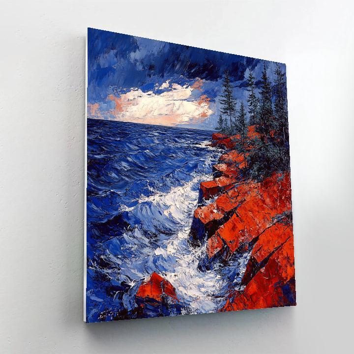 Arthur Lismer Inspired Sgraffito Gale Over Granite Narrows Painting by numbers kit