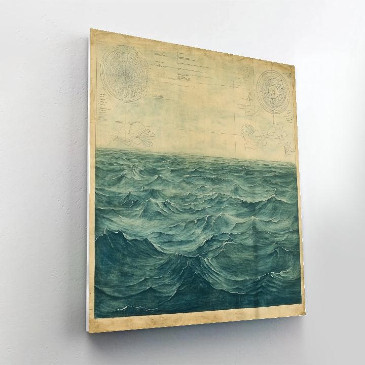 Leonardo Da Vinci Inspired Ocean Current Whorls painting number kit