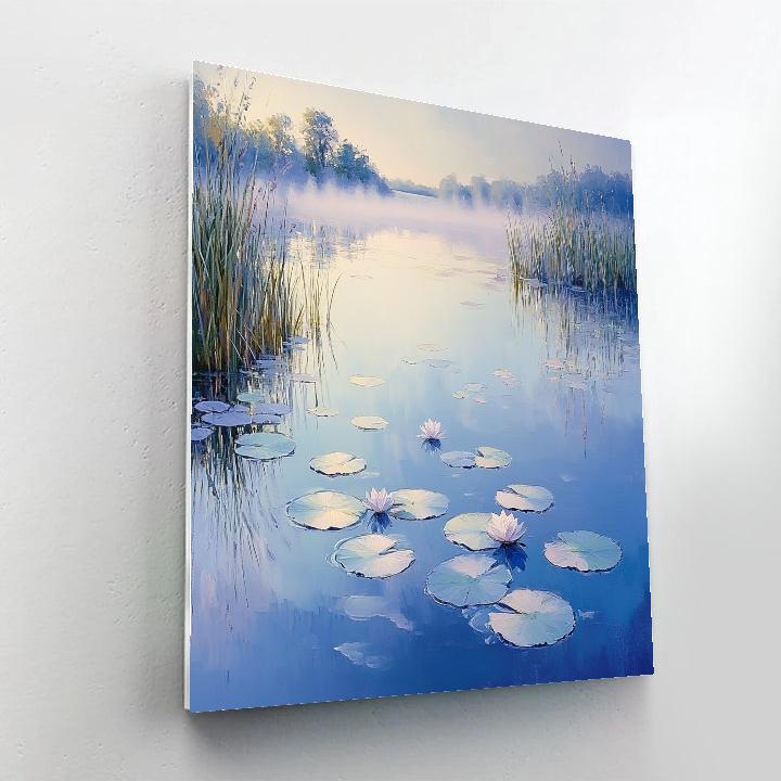 Claude Monet Inspired Opaline Waterlilies Under Pearl Dawn paint by numbers