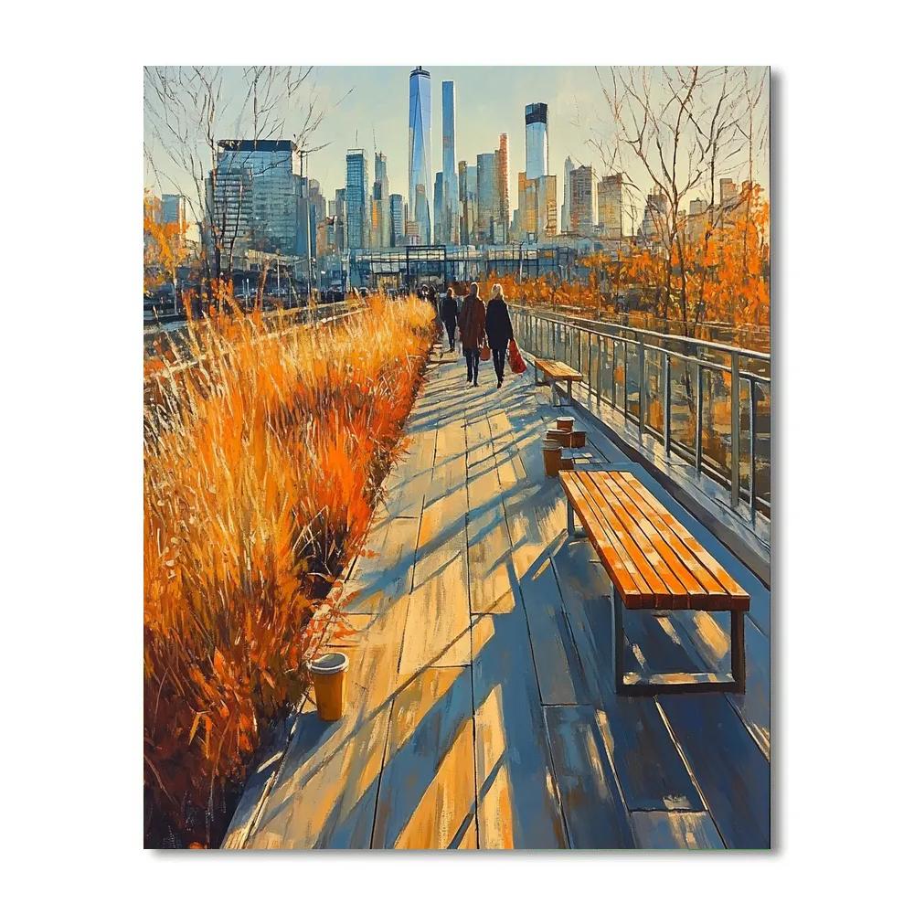 Autumn Reflections At The High Line New York City United States paint by number