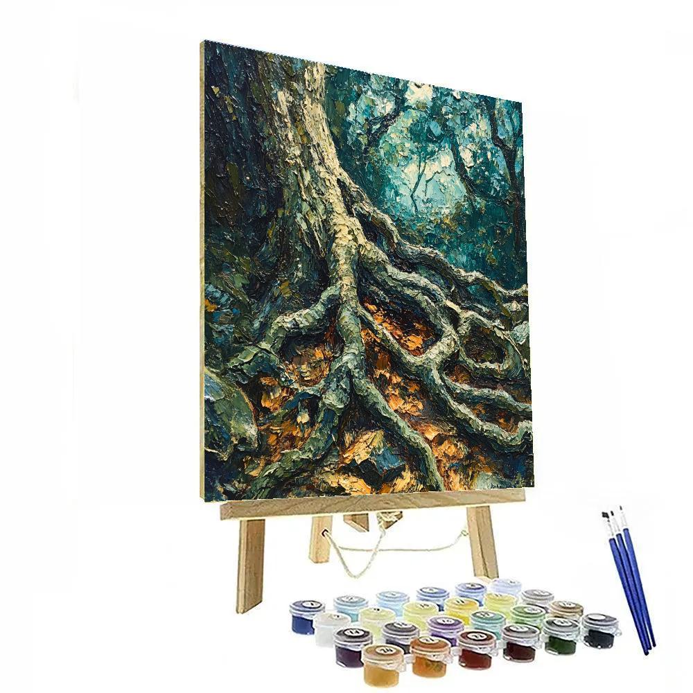 Arthur Lismer Inspired Tangled Undergrowth After Lightning Rain paint by number