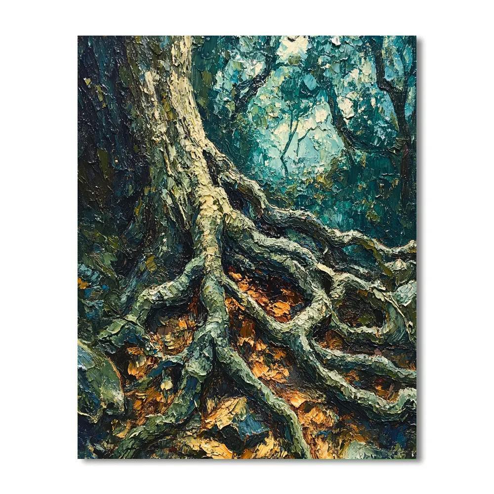 Arthur Lismer Inspired Tangled Undergrowth After Lightning Rain paint by number