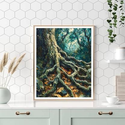 Arthur Lismer Inspired Tangled Undergrowth After Lightning Rain paint by number