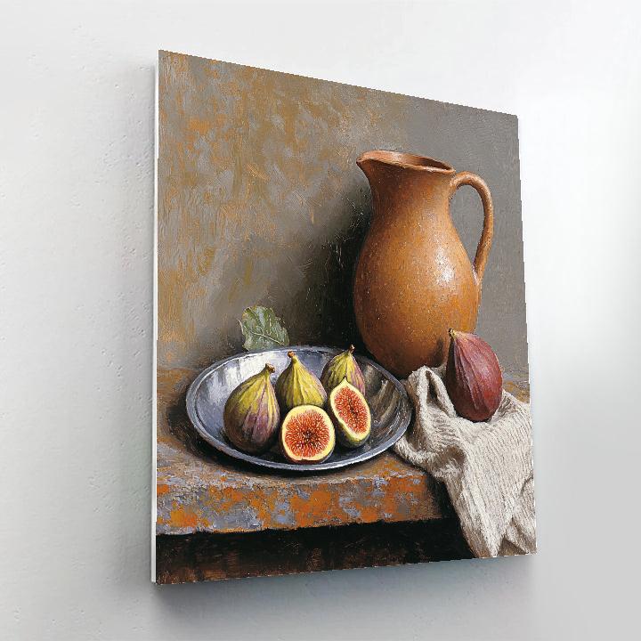Diego Velázquez Inspired Market Still Life Of Figs Quince And Clay Pitcher painting number kit