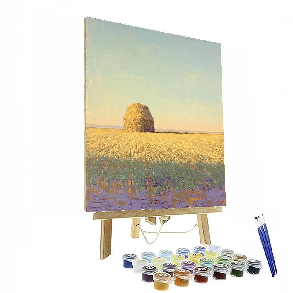 Claude Monet Inspired Haystack Glow In Amber Afterlight Paint by numbers kits