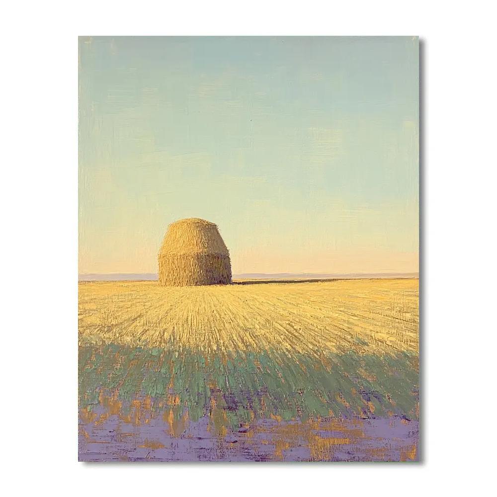 Claude Monet Inspired Haystack Glow In Amber Afterlight Paint by numbers kits