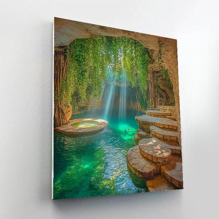 Crystal Blue In Cenote Zaci Valladolid Mexico Paint by numbers kits