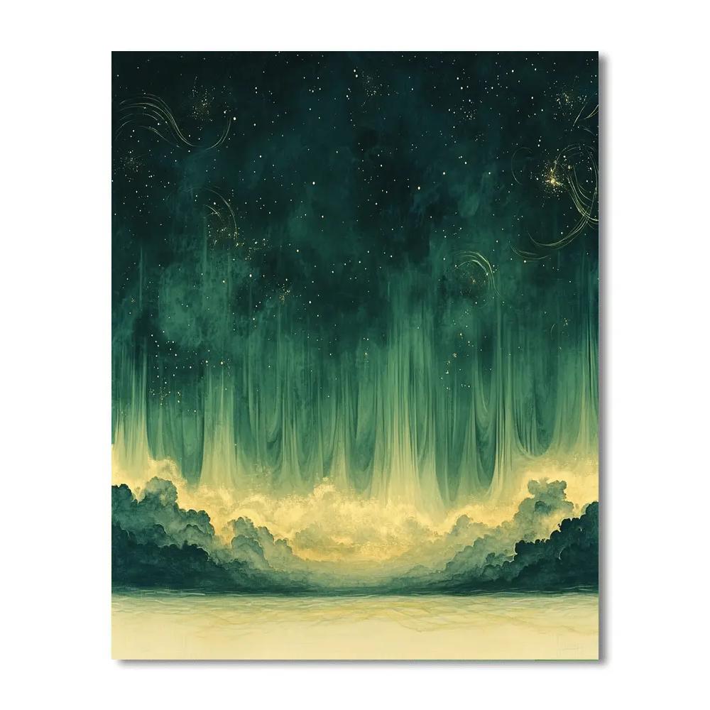 Leonardo Da Vinci Inspired Aurora Mist Patterns paint by color