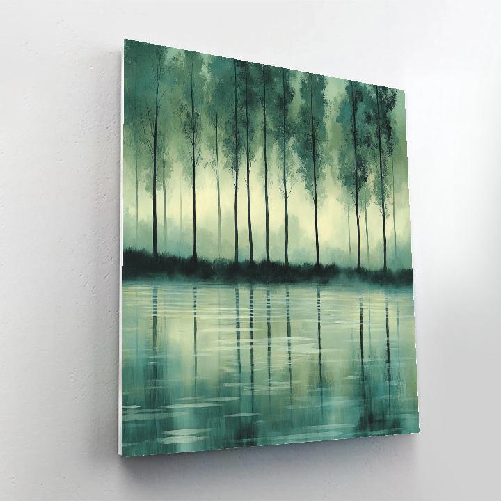 Claude Monet Inspired Poplar Row In Silver River Mist painting number kit