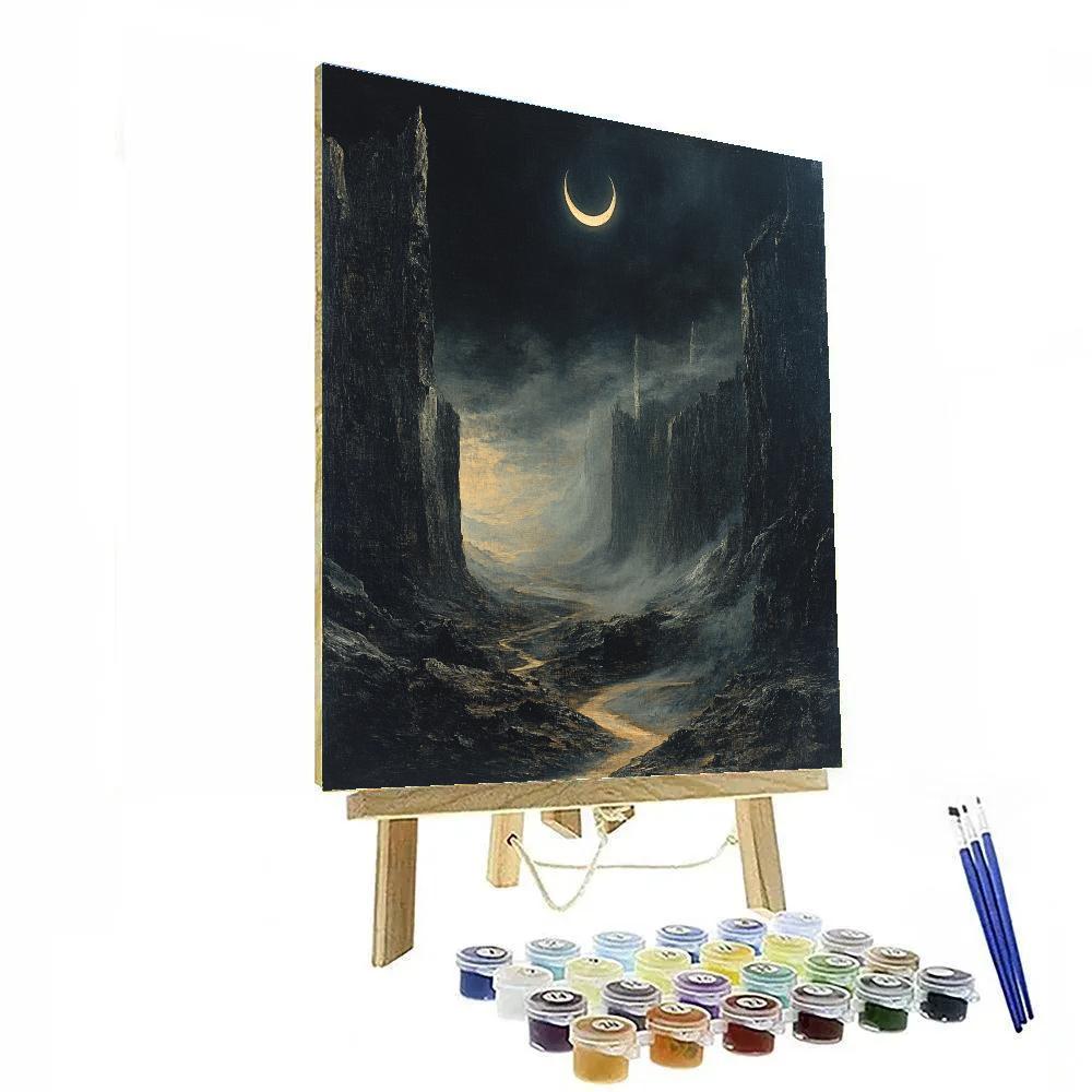 Francisco Goya Inspired Lunar Halo Over Basalt Ravine Number painting
