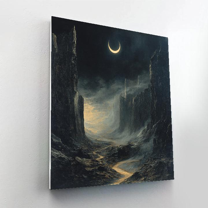 Francisco Goya Inspired Lunar Halo Over Basalt Ravine Number painting