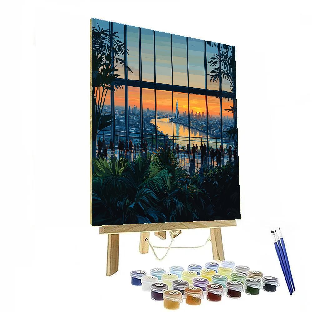 Sunset Skyline From Sky Garden London United Kingdom paint by numbers