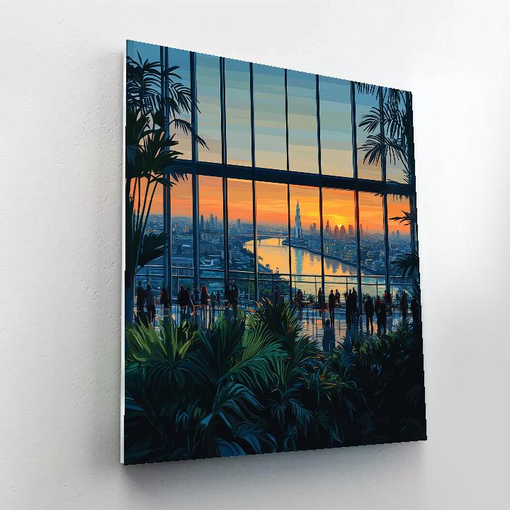 Sunset Skyline From Sky Garden London United Kingdom paint by numbers