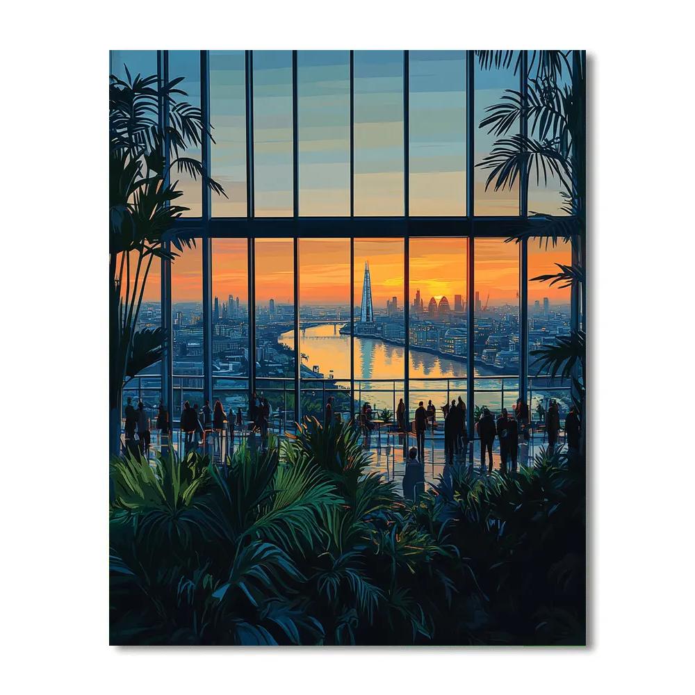 Sunset Skyline From Sky Garden London United Kingdom paint by numbers