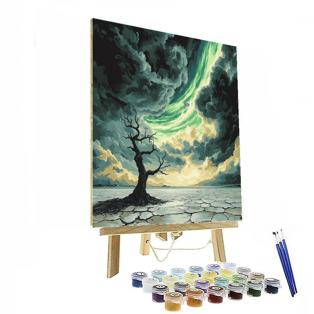 Francisco Goya Inspired Ominous Aurora Above A Salted Wasteland Painting by numbers kit