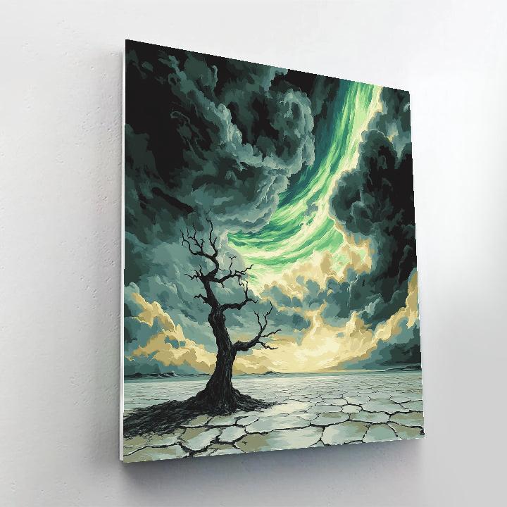 Francisco Goya Inspired Ominous Aurora Above A Salted Wasteland Painting by numbers kit