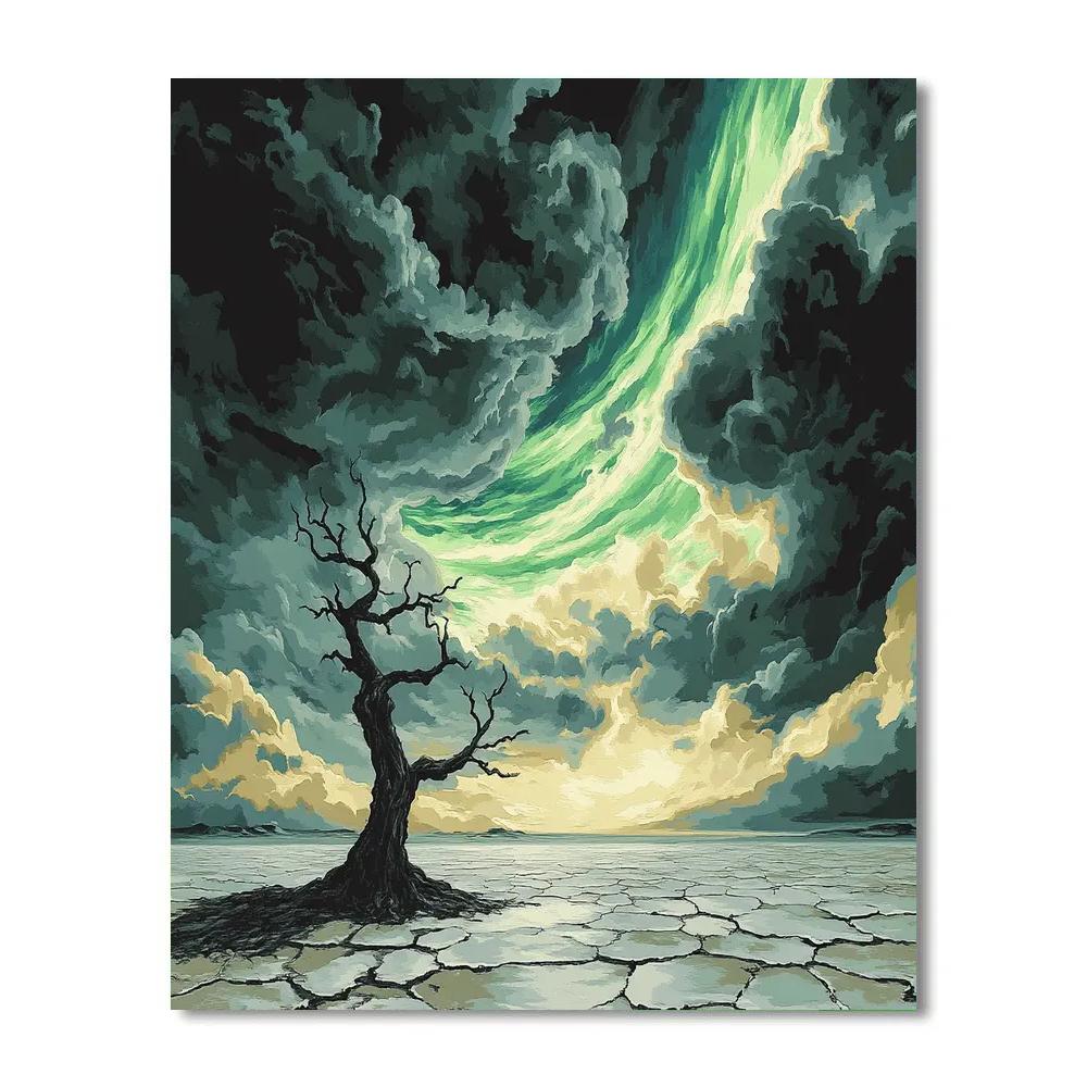 Francisco Goya Inspired Ominous Aurora Above A Salted Wasteland Painting by numbers kit