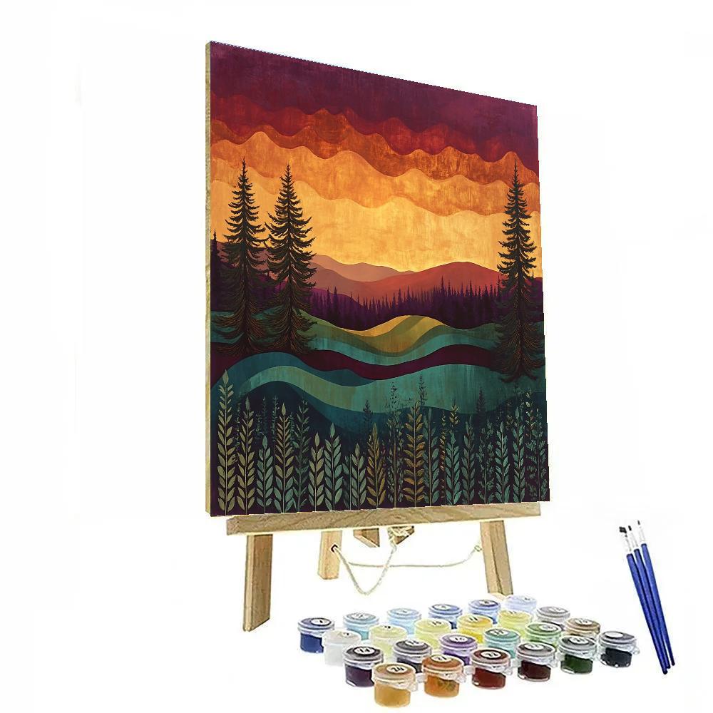 Frederick Varley Inspired Ember Dusk Through Wind Combed Pines Numbered painting kits