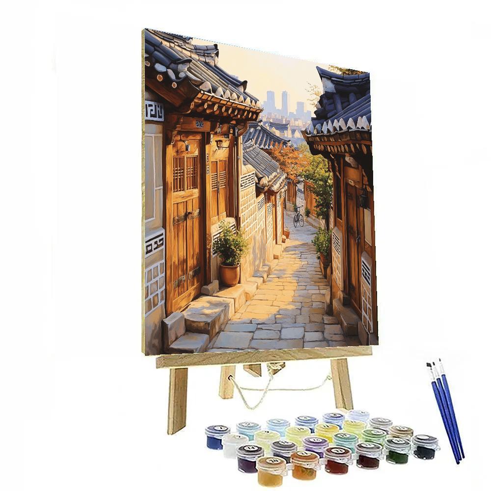 Hidden Courtyard Of Hanok Village Alley Seoul South Korea Painting by numbers kit