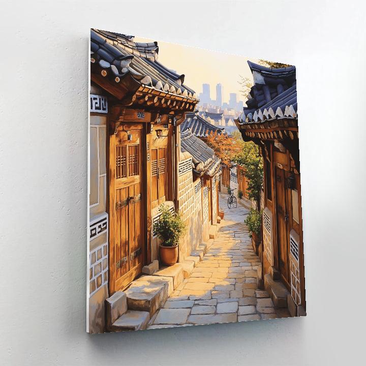 Hidden Courtyard Of Hanok Village Alley Seoul South Korea Painting by numbers kit
