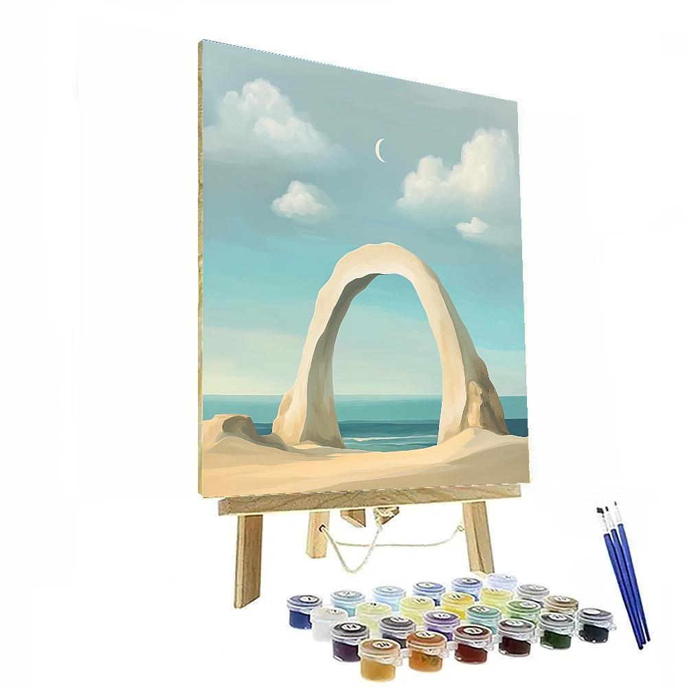 Georgia O’Keeffe Inspired Bone Arch Moonrise Over Mesa Sky painting number kit