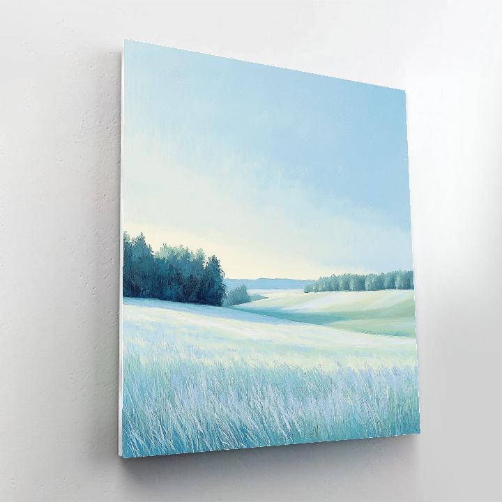 Claude Monet Inspired Frosted Meadow In Pale Blue Morning painting number kit