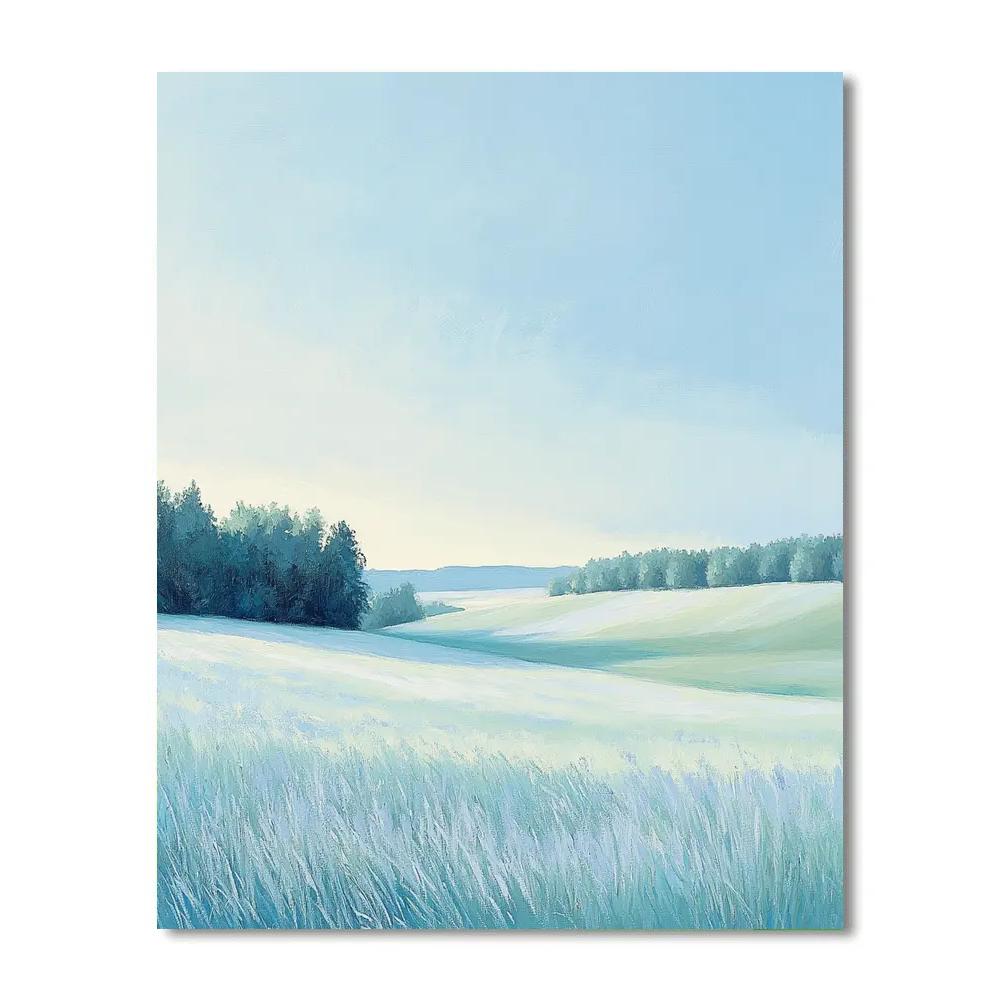 Claude Monet Inspired Frosted Meadow In Pale Blue Morning painting number kit