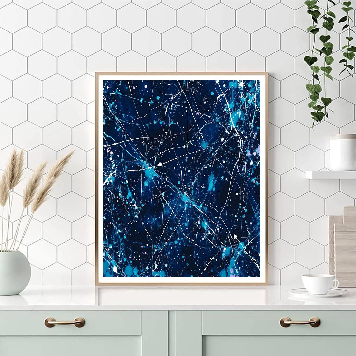 Jackson Pollock Inspired Aurora Drift Lattice paint by color