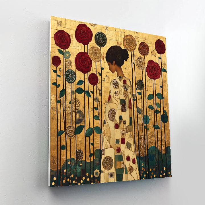 Gustav Klimt Inspired Golden Rose Garden Numbered painting kits