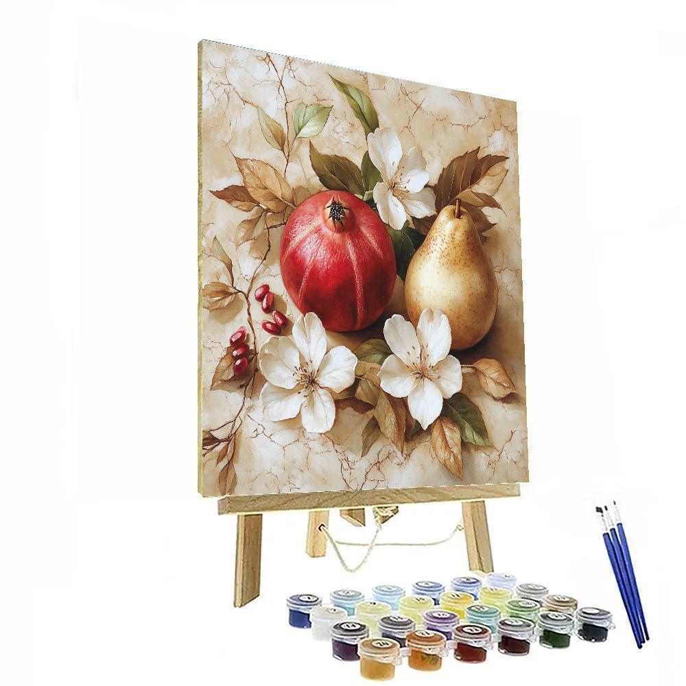 Leonardo Da Vinci Inspired Still Life Of Seasons In Fruit Blossoms Painting by numbers kit