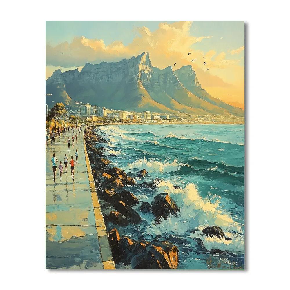 Oceanfront Drama At Sea Point Promenade Cape Town South Africa Number painting