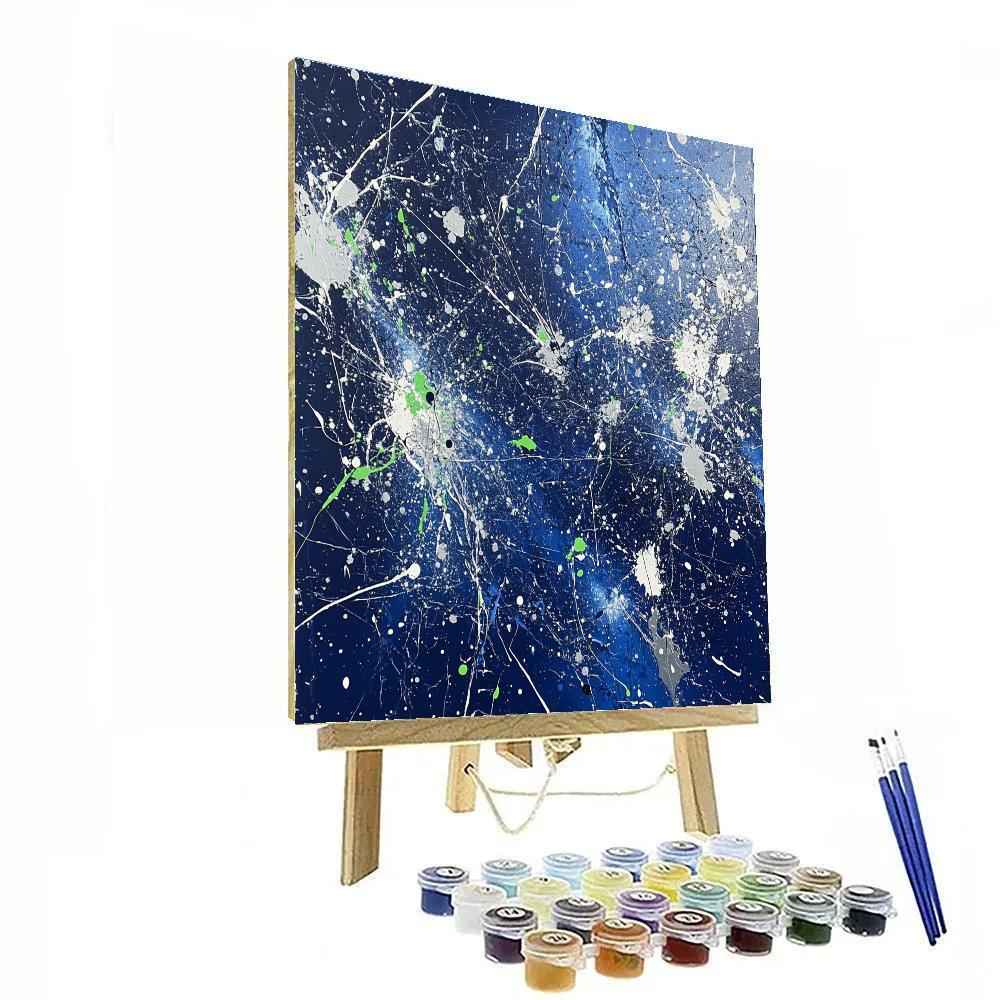 Jackson Pollock Inspired Cosmic Rainstorm paint by number