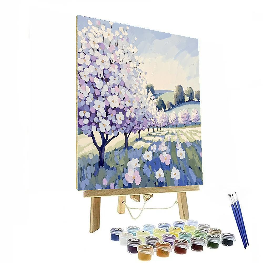 Claude Monet Inspired Spring Orchard Blossoms In Soft Breeze Paint by numbers art