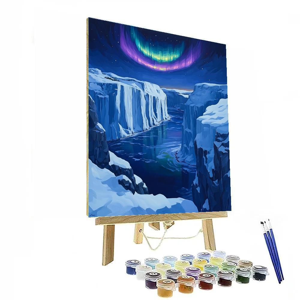 Lawren Harris Inspired Aurora Crown Over Silent Fjord Paint by numbers art