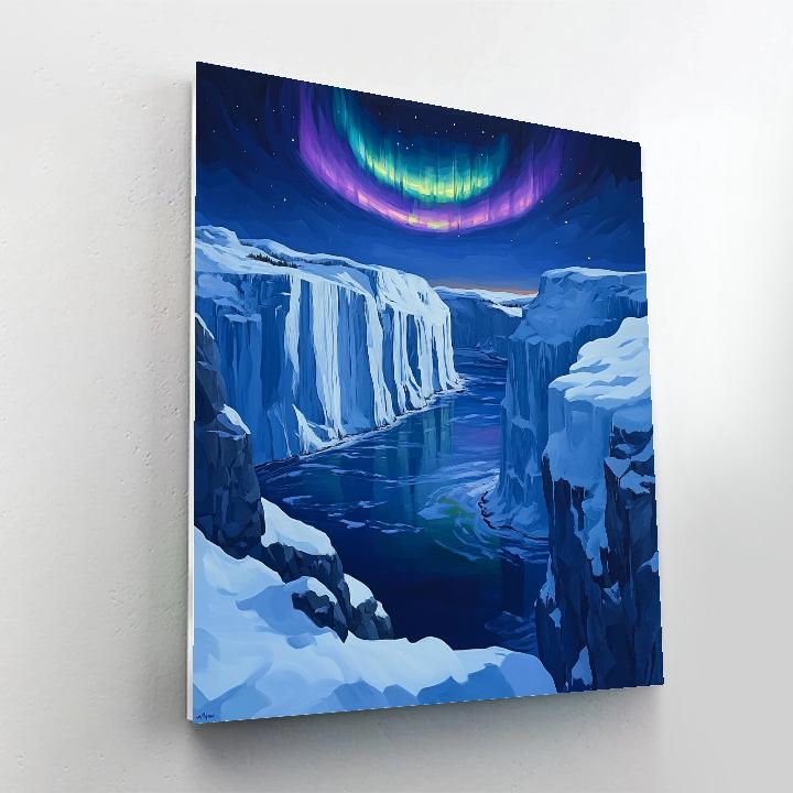 Lawren Harris Inspired Aurora Crown Over Silent Fjord Paint by numbers art