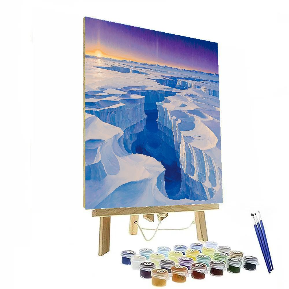 Lawren Harris Inspired Sun Pillars Above Ice Plateau paint by color