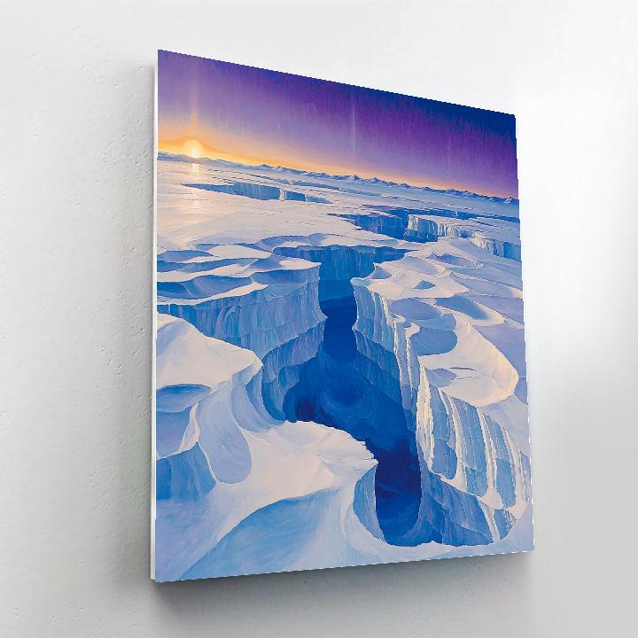 Lawren Harris Inspired Sun Pillars Above Ice Plateau paint by color