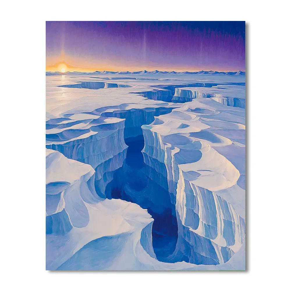 Lawren Harris Inspired Sun Pillars Above Ice Plateau paint by color
