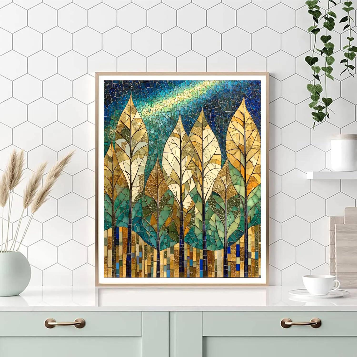 Gustav Klimt Inspired Aurora Canopy Grove painting number kit