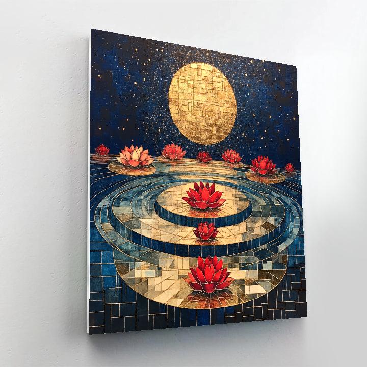 Gustav Klimt Inspired Nebula Lotus Basin painting number kit