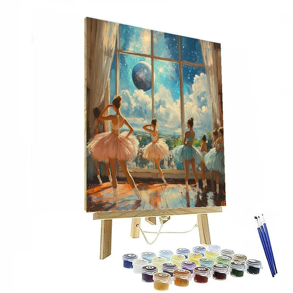 Edgar Degas Inspired Ballet Under Planetary Lights Numbered painting kits